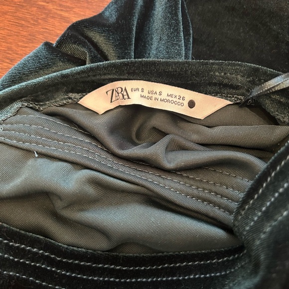 Zara Deep Green Velvet Maxi Dress - Picture 6 of 9